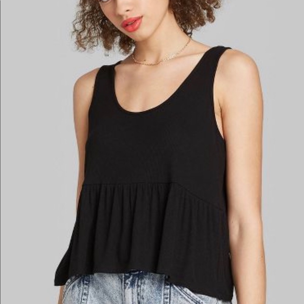 Soft black peplum tank